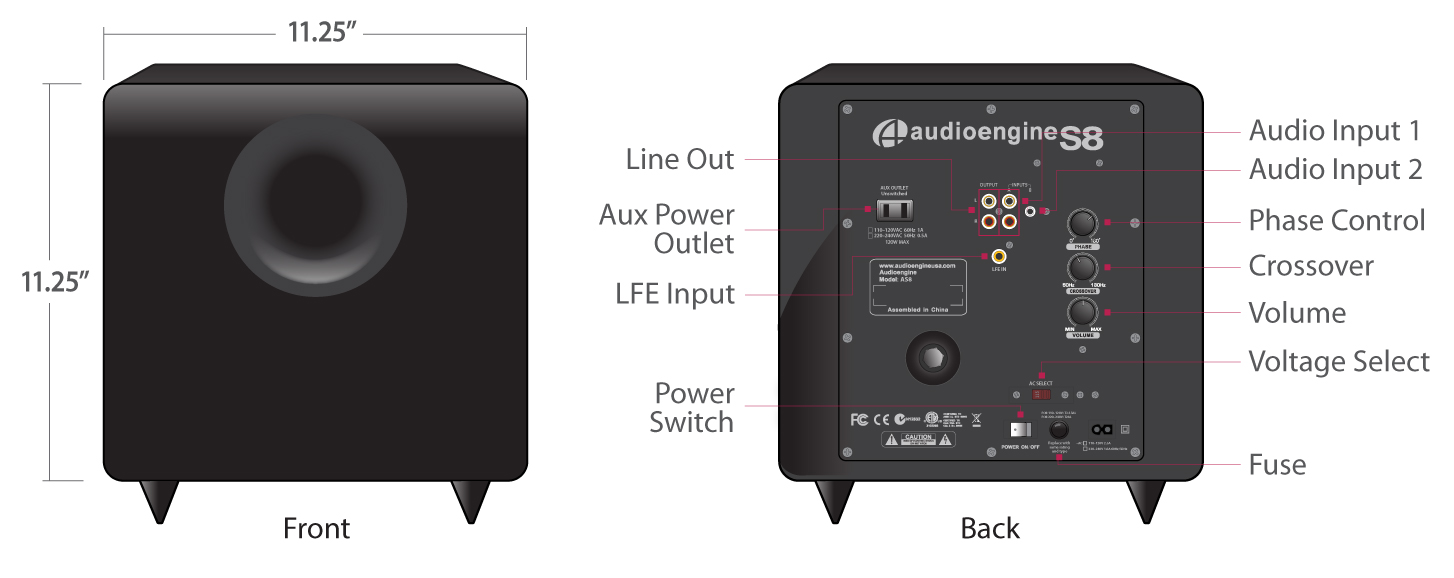 Audioengine S8 Tech Specs